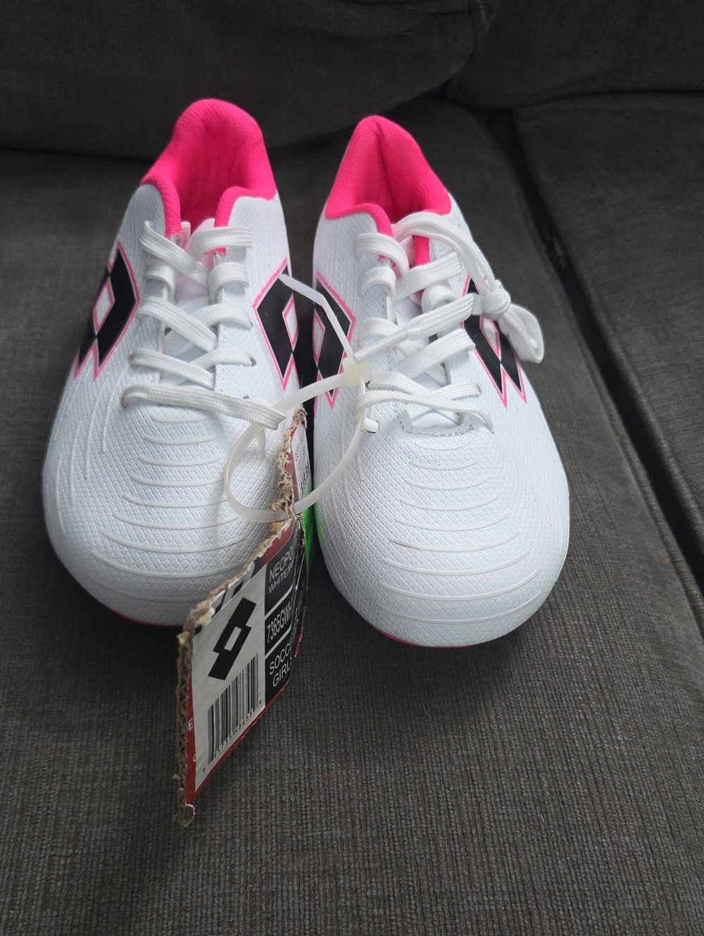 OTTO White Athletic Shoes with Hot Pink Lining and Black Logo